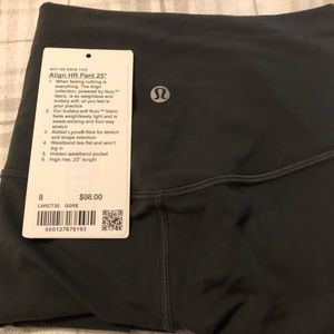 Lululemon graphite gray align leggings 25”